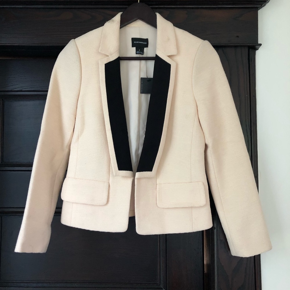 Club Monaco jacket blush with black lapel